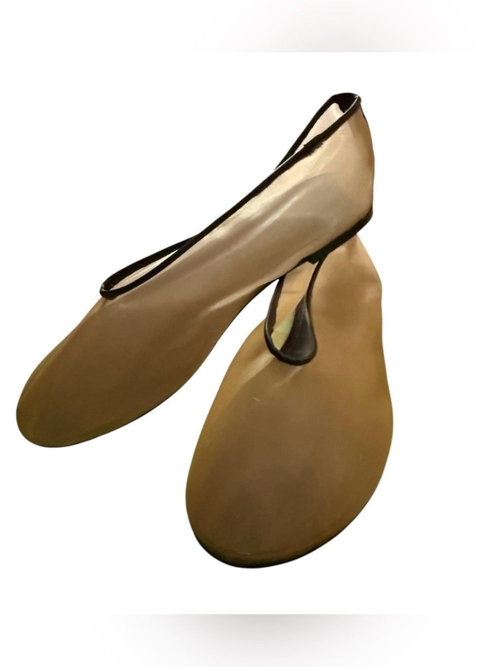 NIB Nude Mesh Ballet Flats Minimalist Balletcore Euro Summer Size 9 - Picture 2 of 5